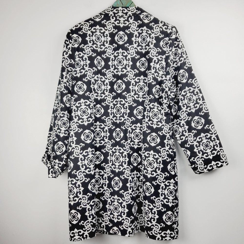 Adrienne Vittadini Blanc Noir Long Dress Coat XL - Picture 5 of 9